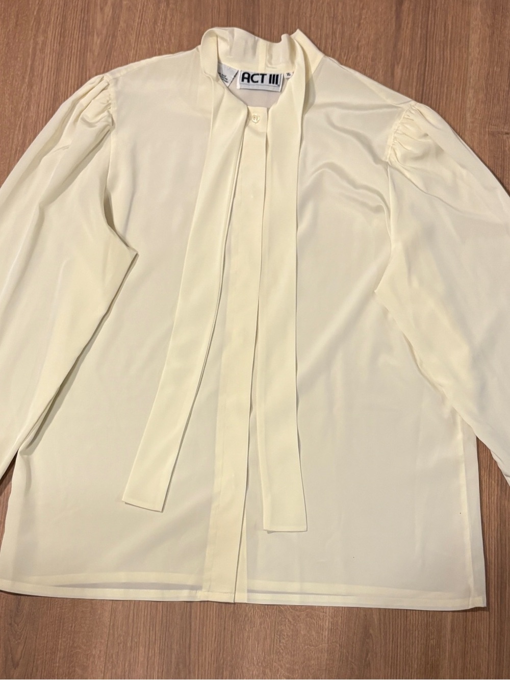 Act lll Cream Tie-Neck Blouse